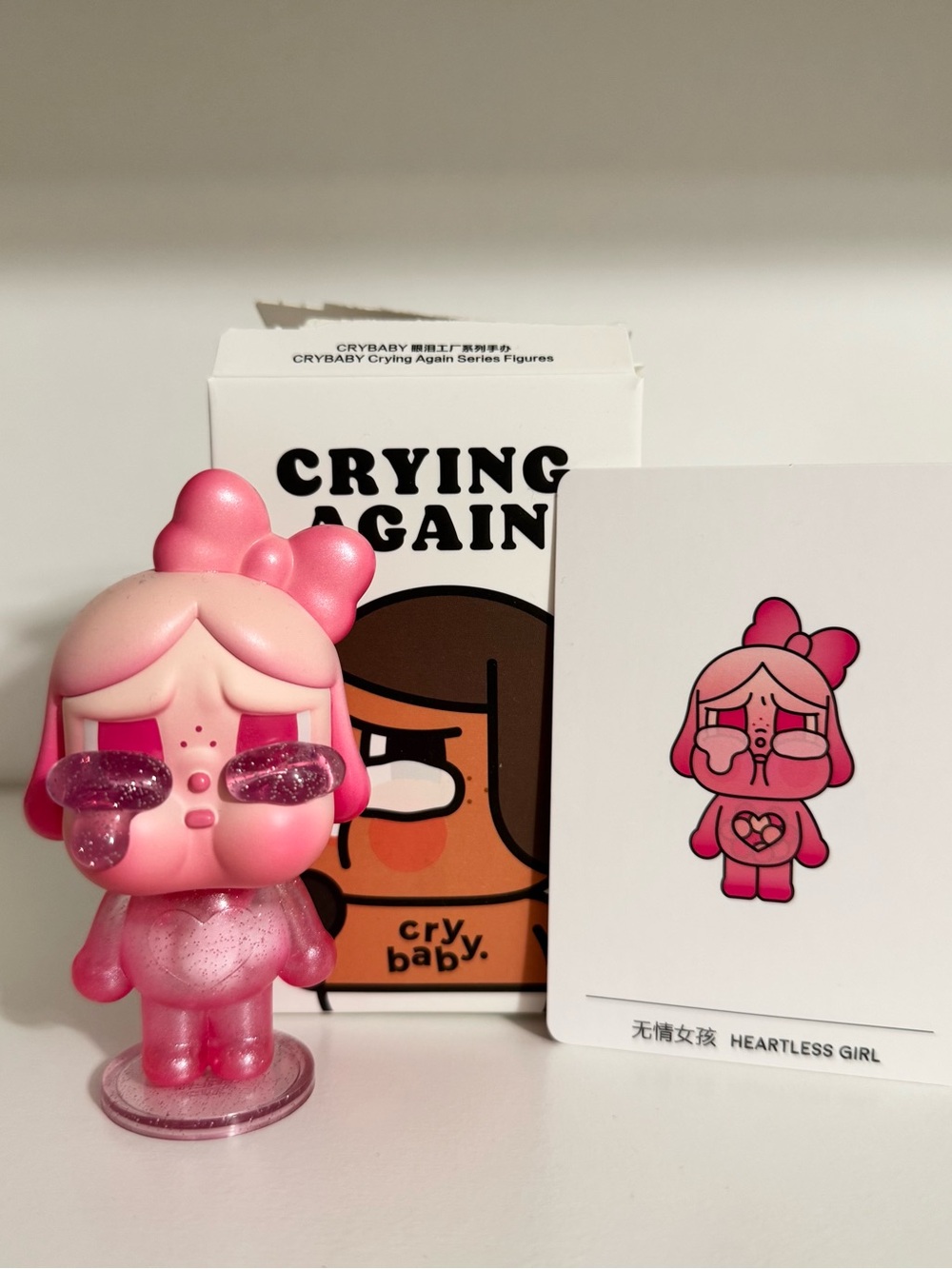 POPMART Cry Baby Crying Again Heartless Girl Pink Vinyl Figure